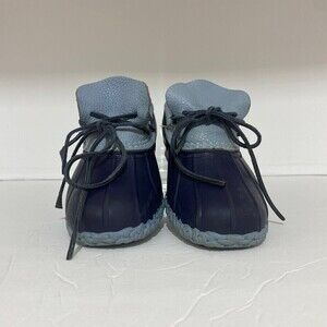 Women's Flint Navy Blue L. L. Bean Duck Boots Rubber Moc Size 6M